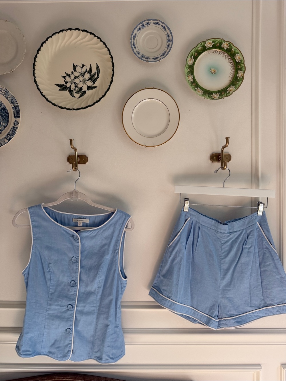 Women's Light Blue Tank & Short Set — Classic Tailored Summer Fit